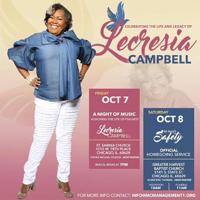 Arrangements flyer for Lecresia Campbell 