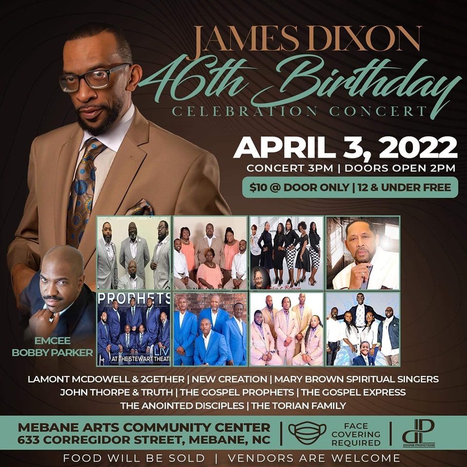 James Dixon 46th birthday musical flyer