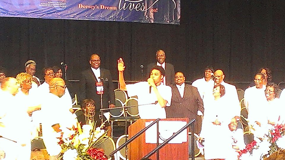 Tahmique Cameron sings at the 80th Annual Session of the National Convention of Gospel Choirs and Choruses