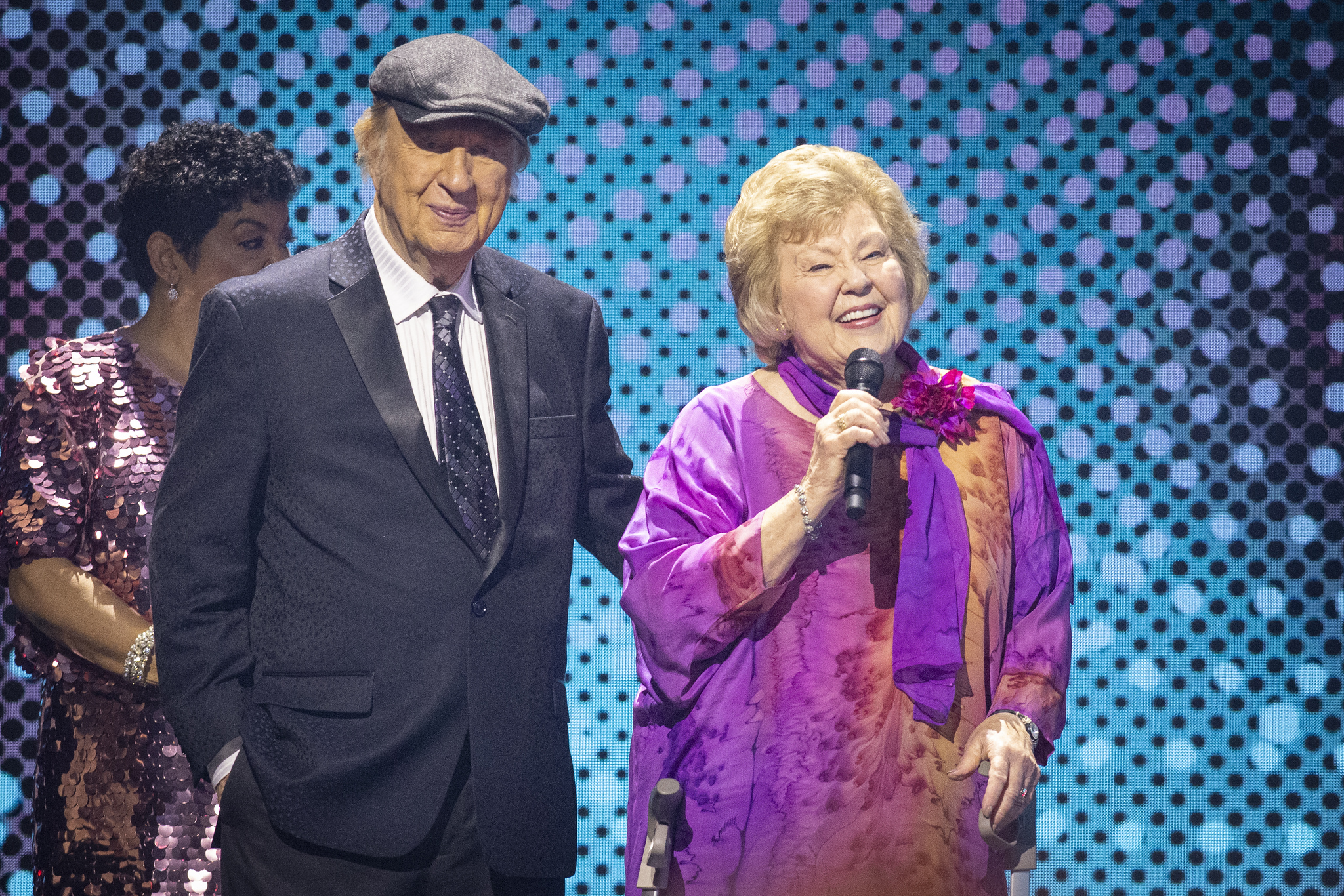 Bill and Gloria Gaither accept the Jackie Patillo Leadership Award at the 55th Annual GMA Dove Awards.