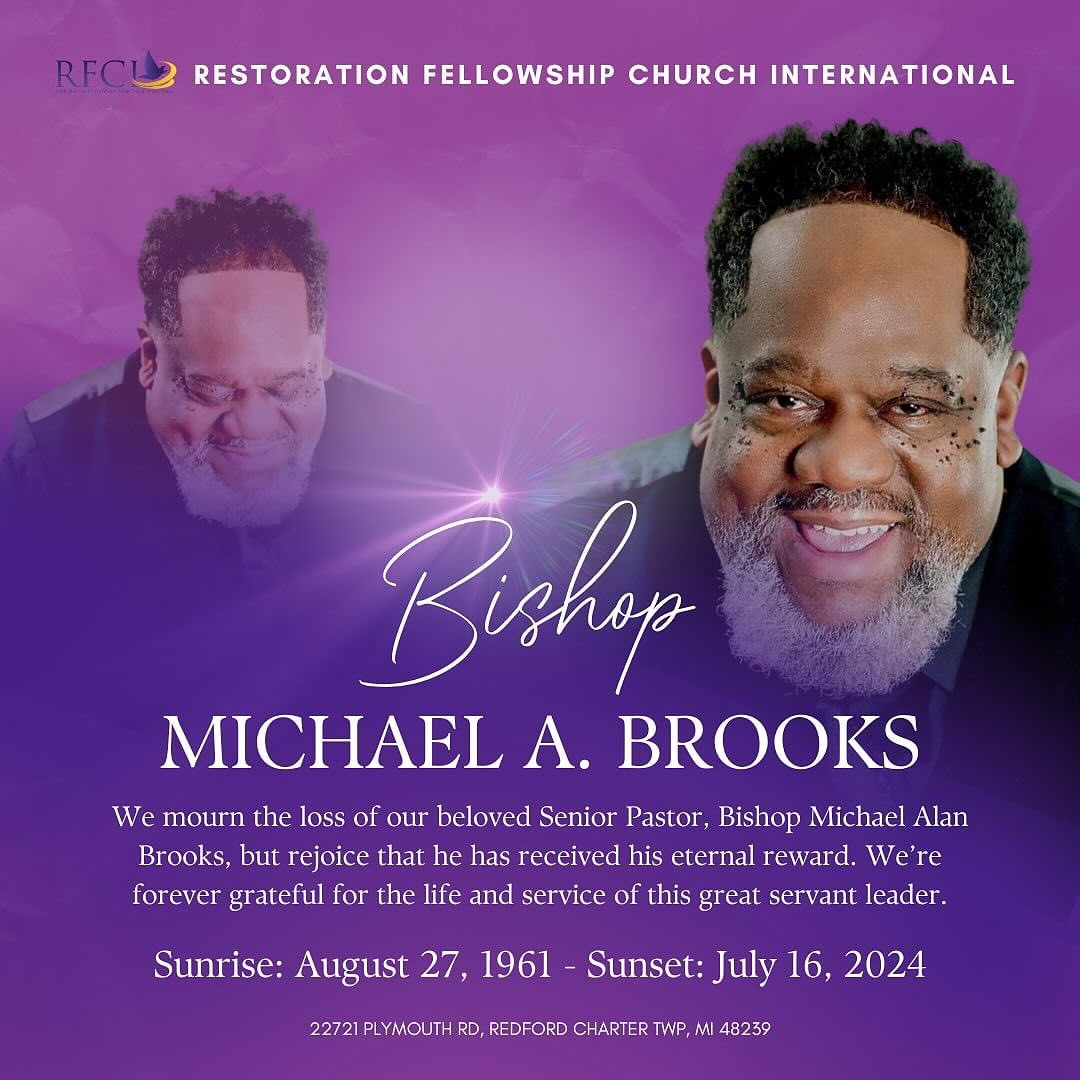 Official Announcement of Bishop Michael A. Brooks' Transition