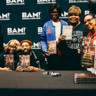 PJ Morton is pictured with fans at his book signing in Nashville.