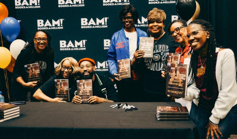 PJ Morton is pictured with fans at his book signing in Nashville.