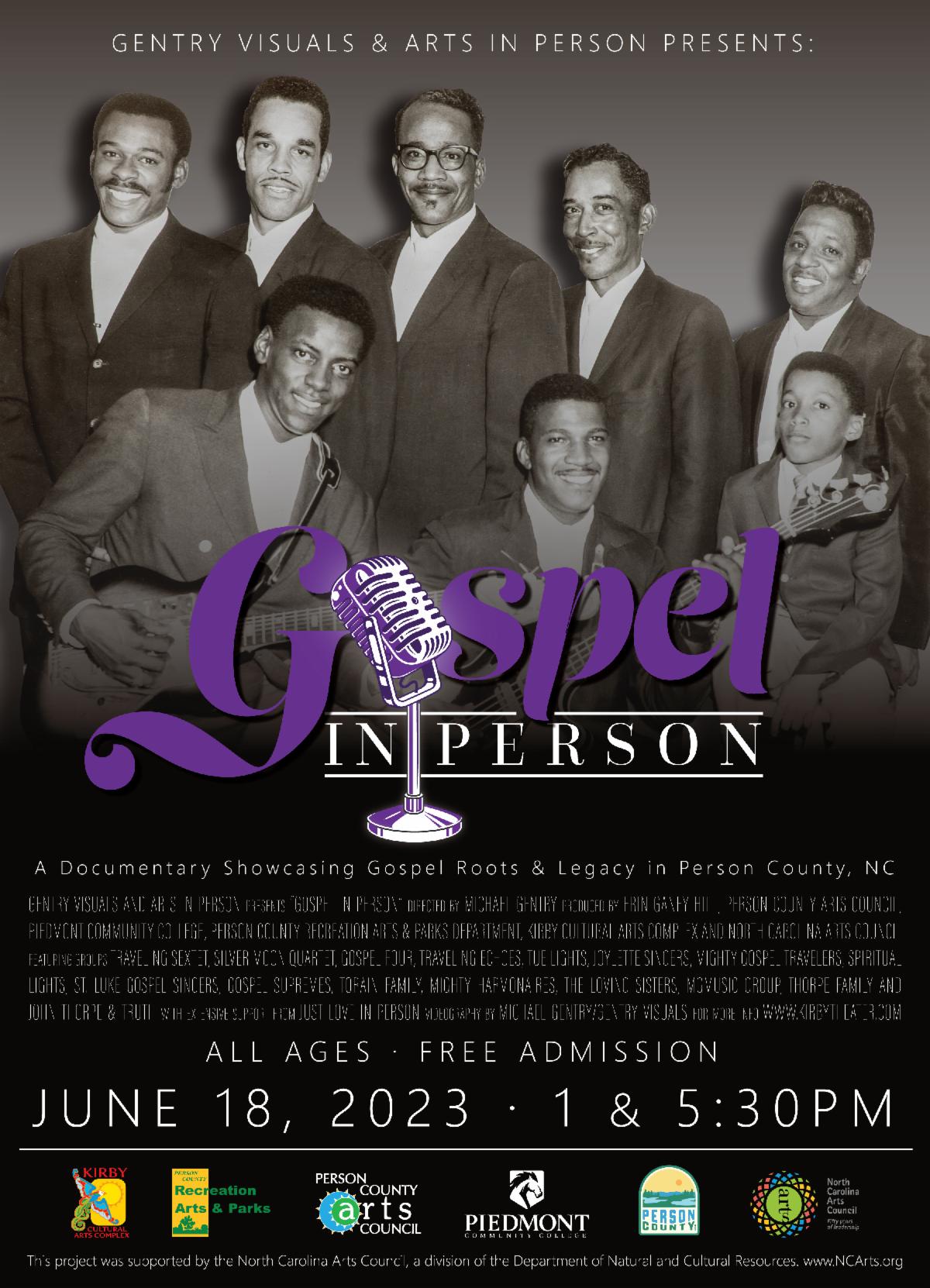 Flyer for Gospel In Person documentary film