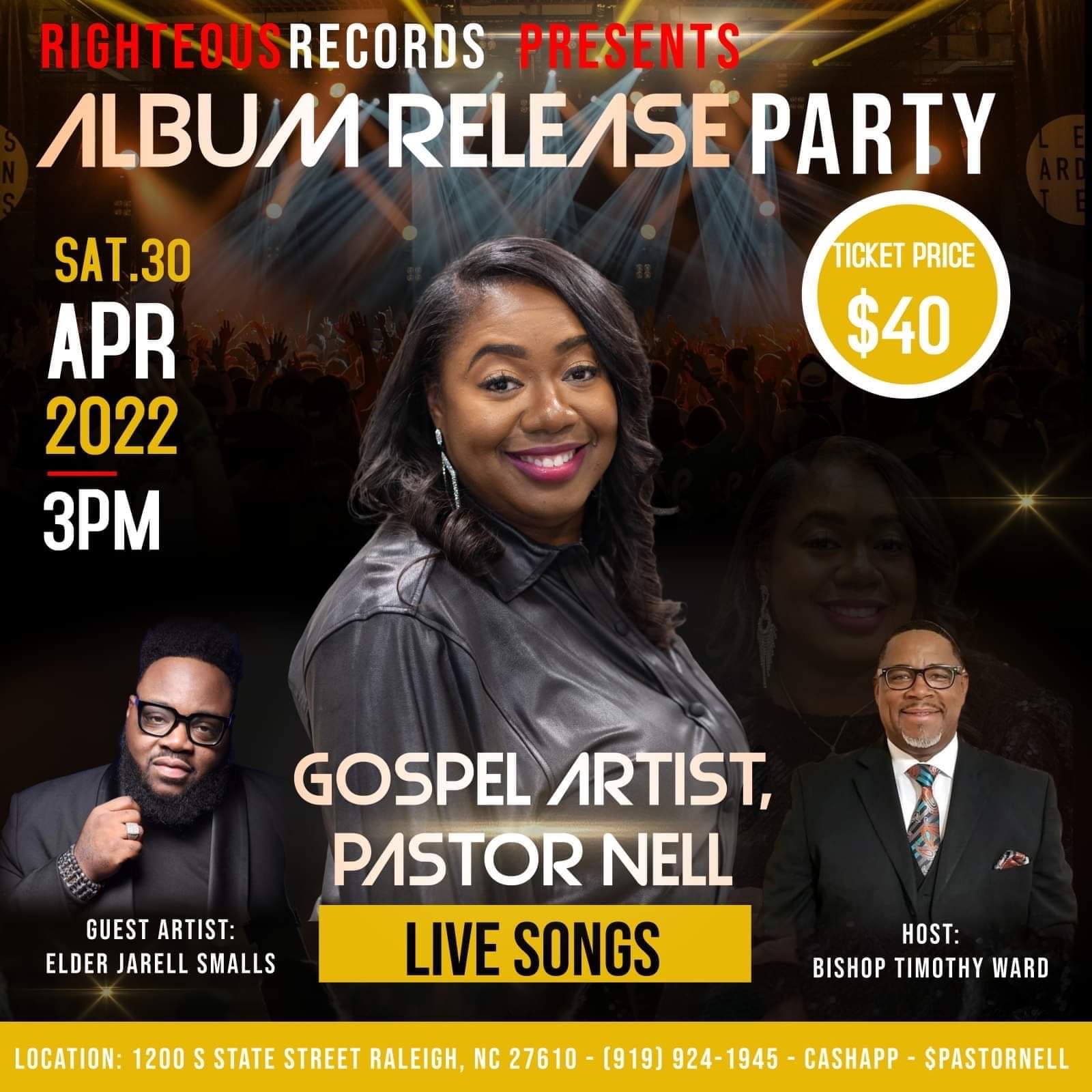 Pastor Nell Smith Ward album release party flyer